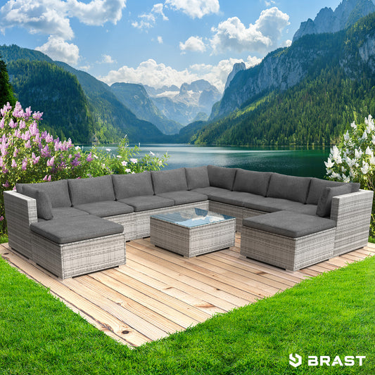 Polyrattan Gartenmöbelset FREEDOM grau