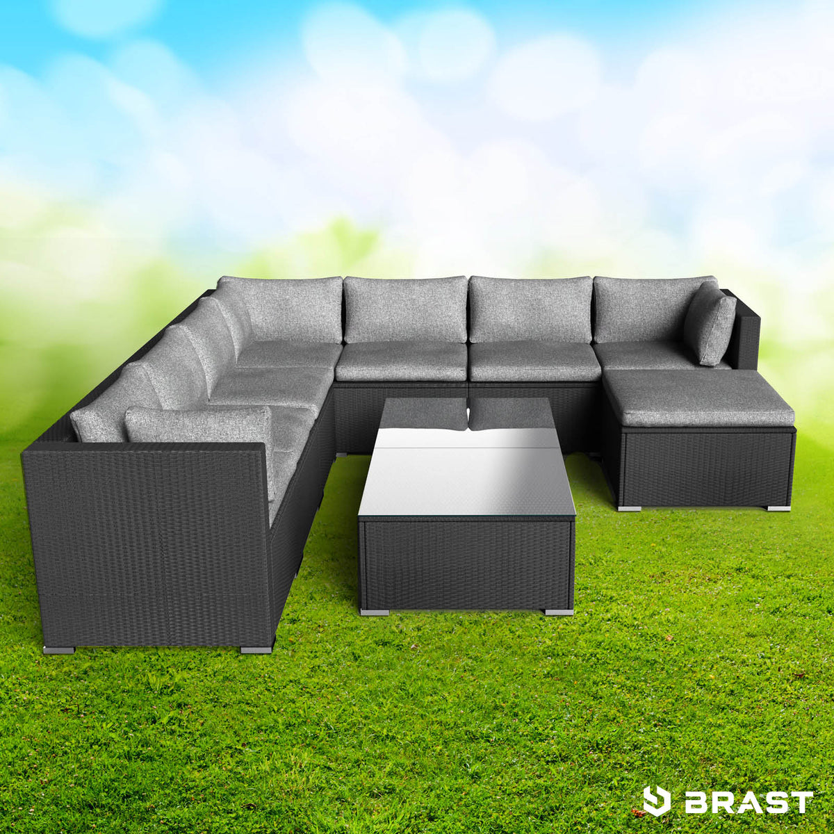 Polyrattan Gartenmöbelset PLEASURE schwarz