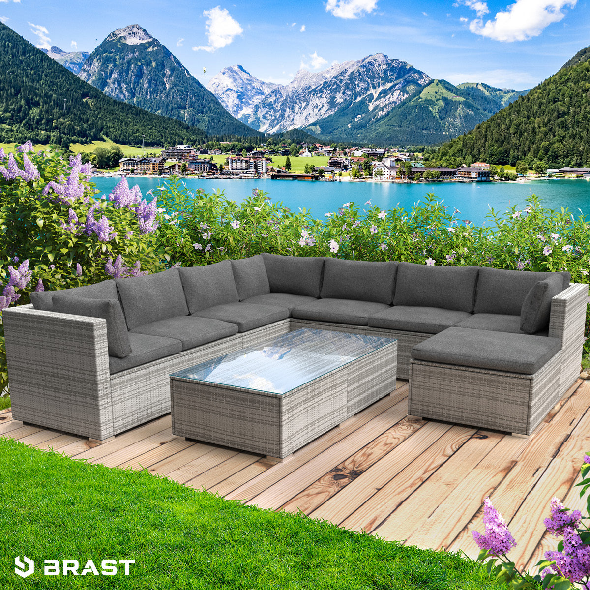 Polyrattan Gartenmöbelset PLEASURE grau