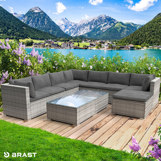 Polyrattan Gartenmöbelset PLEASURE grau