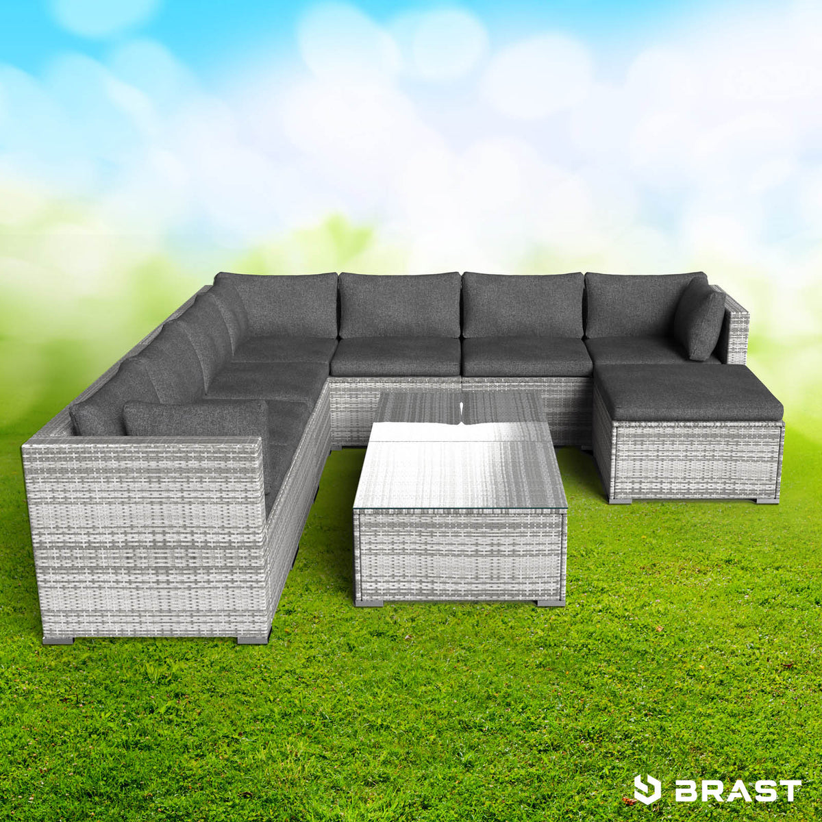 Polyrattan Gartenmöbelset PLEASURE grau