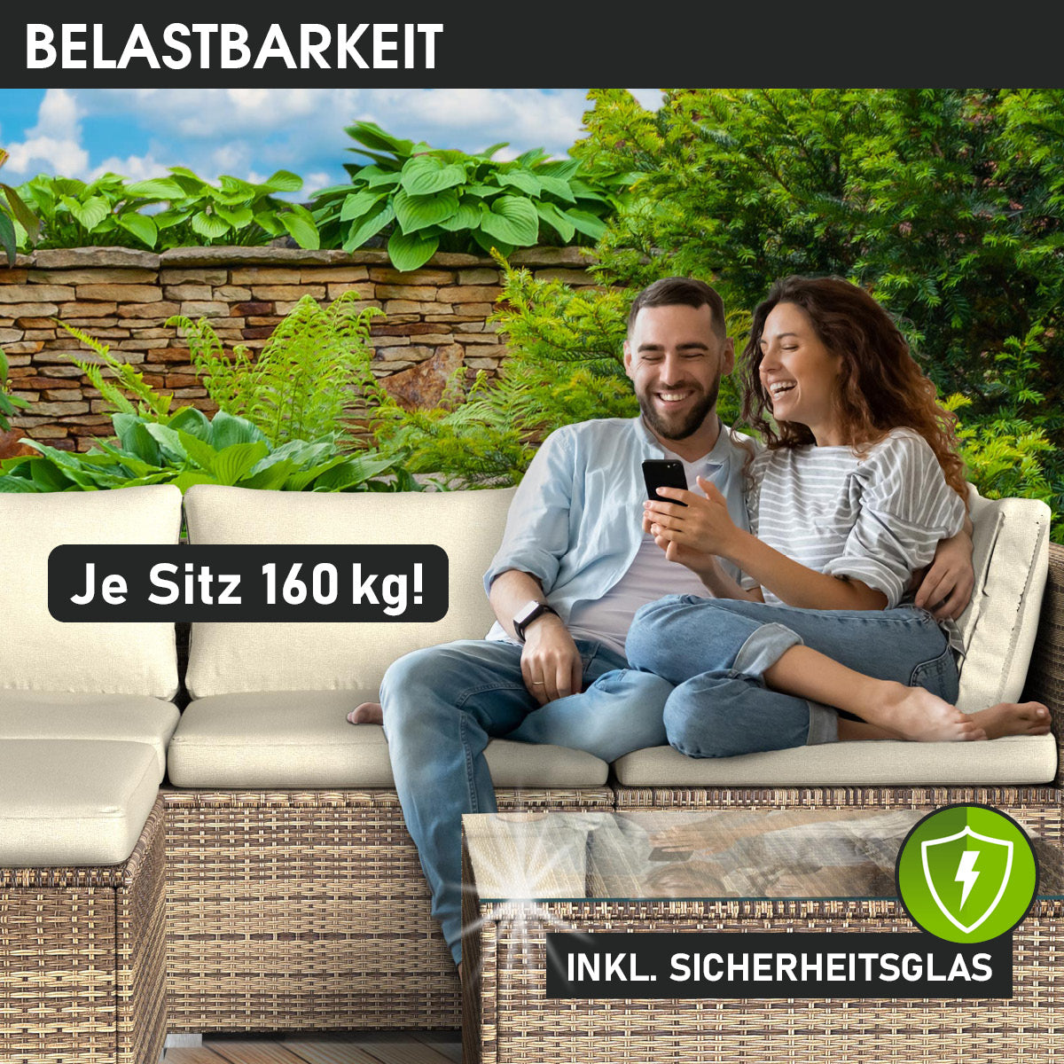 Polyrattan Gartenmöbelset WELLNESS braun