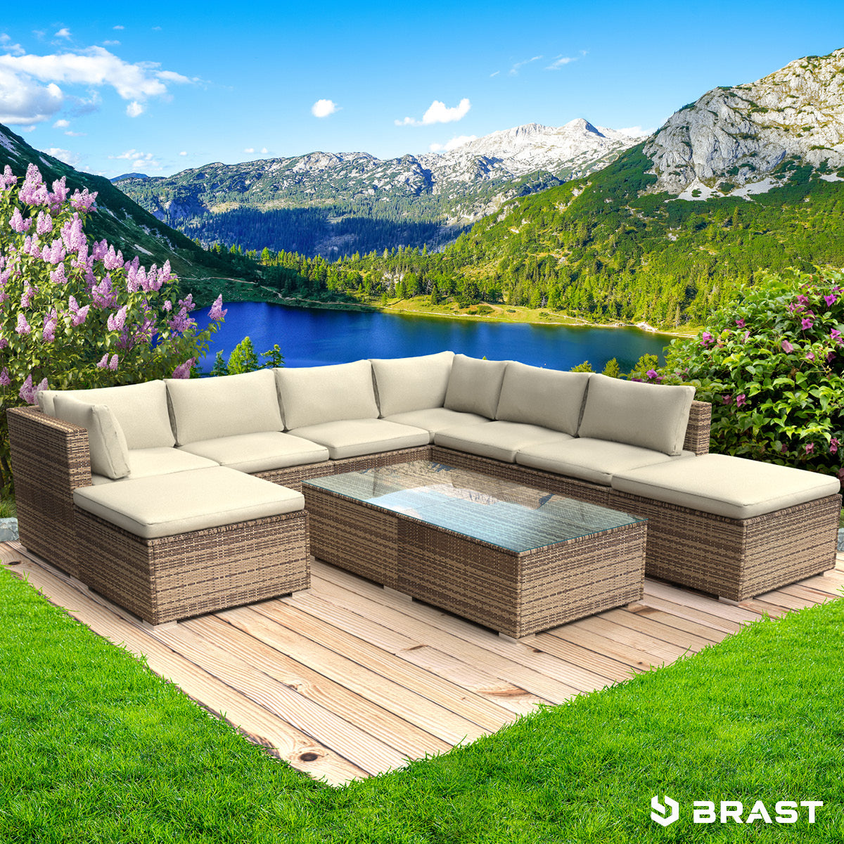 Polyrattan Gartenmöbelset WELLNESS braun