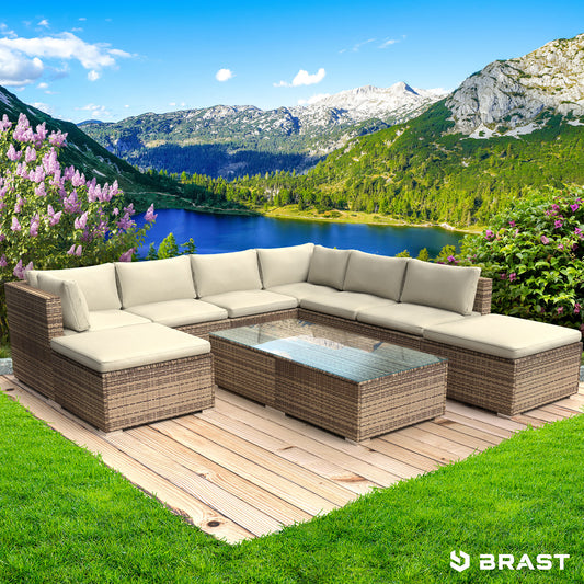 Polyrattan Gartenmöbelset WELLNESS braun