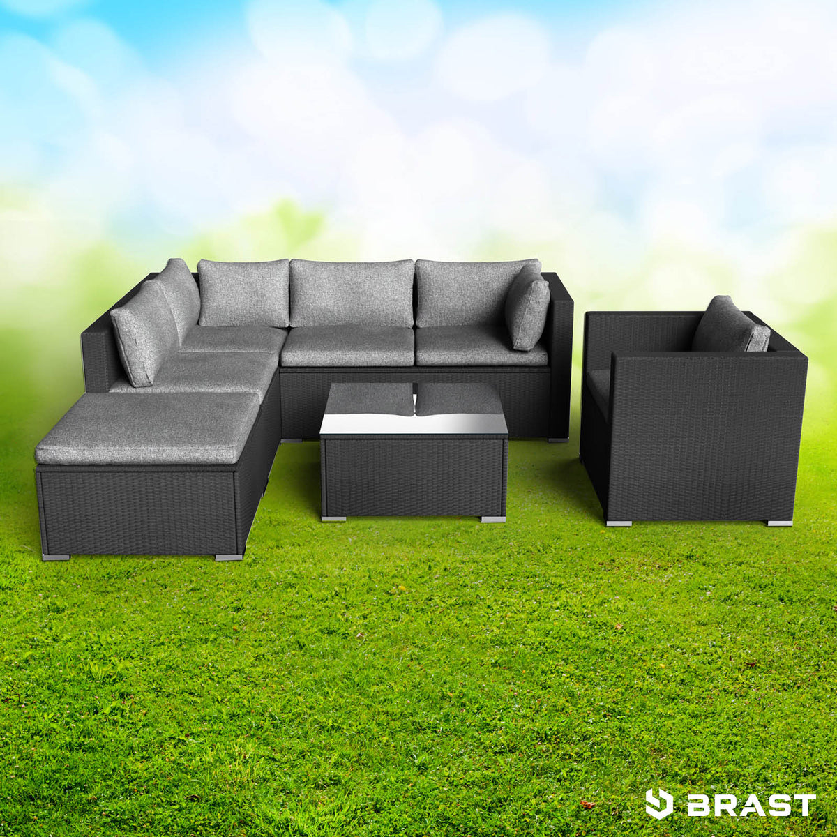 Polyrattan Gartenmöbelset COSY schwarz