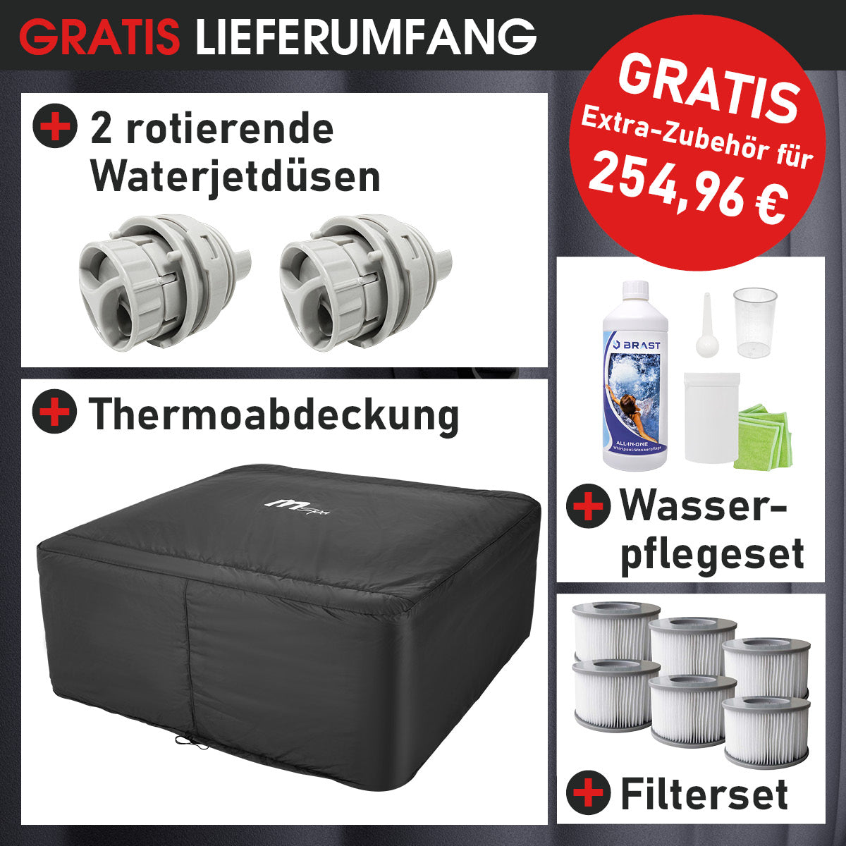 BRAST Mspa Whirlpool OSLO Maxi Set 6 Personen