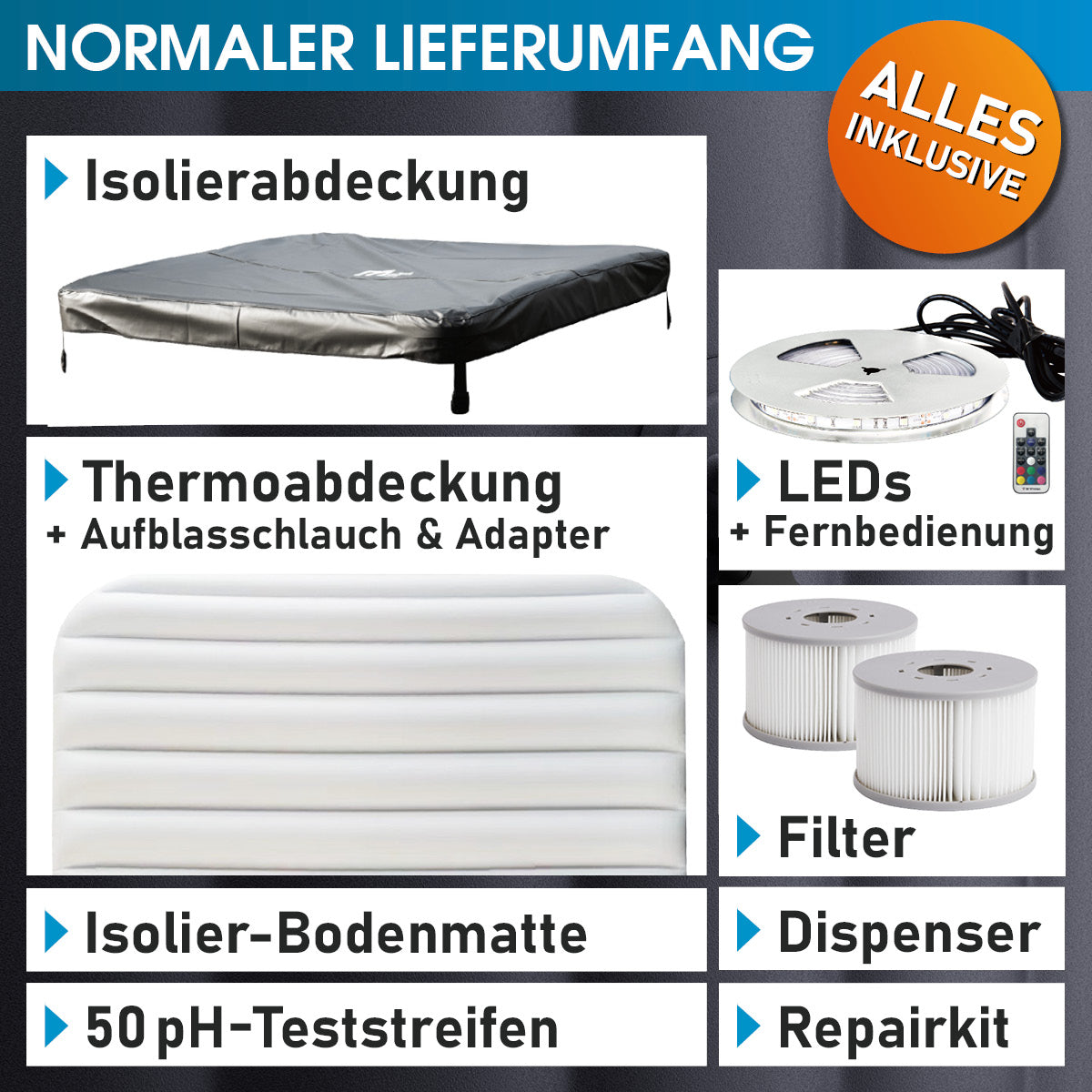 BRAST Mspa Whirlpool OSLO PLUS XL Maxi Set 6 Personen