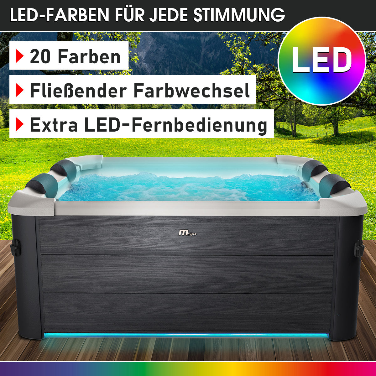 BRAST Mspa Whirlpool OSLO PLUS XL Maxi Set 6 Personen