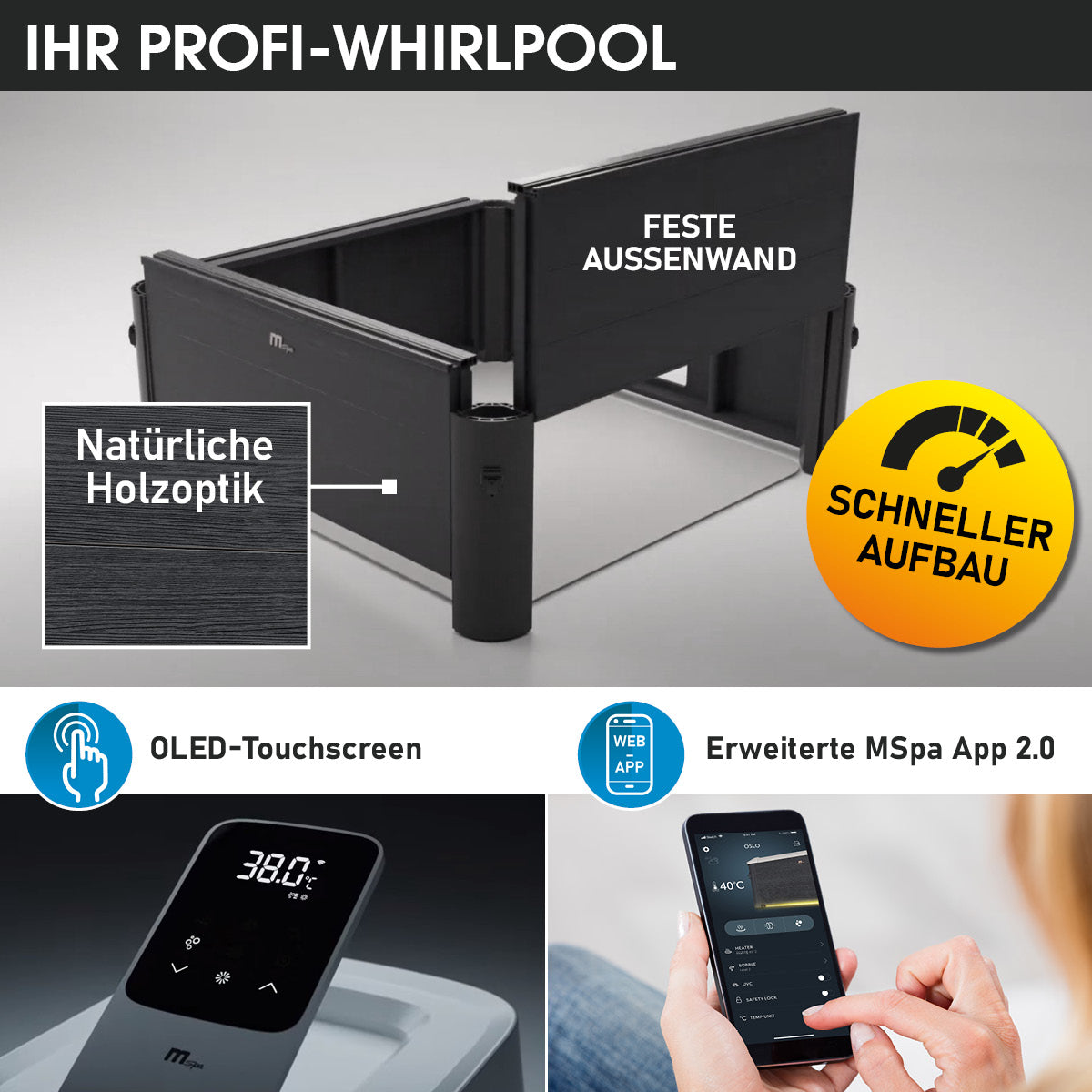 BRAST Mspa Whirlpool OSLO PLUS XL Maxi Set 6 Personen