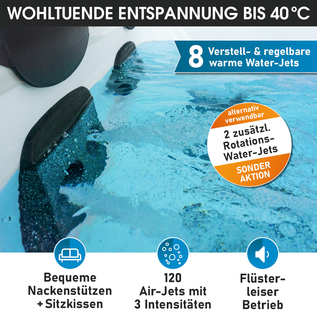 BRAST Mspa Whirlpool OSLO PLUS XL Maxi Set 6 Personen