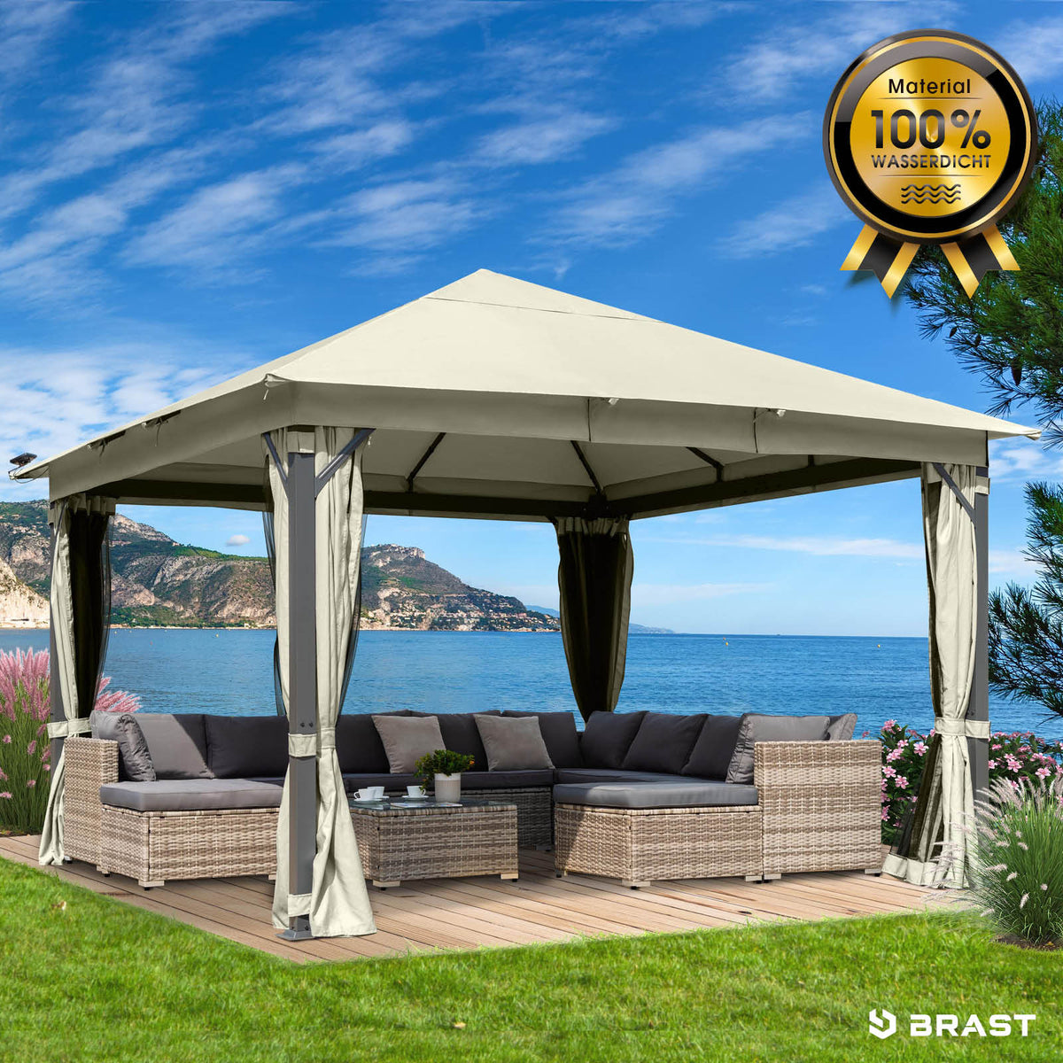 Alu Pavillon INFINITY 3x4m beige
