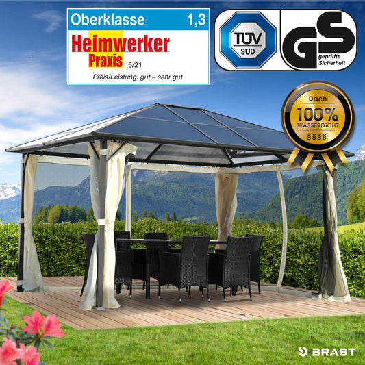 Alu-Pavillon Premium 3x4m beige