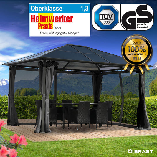 Alu-Pavillon Premium 3x4m grau