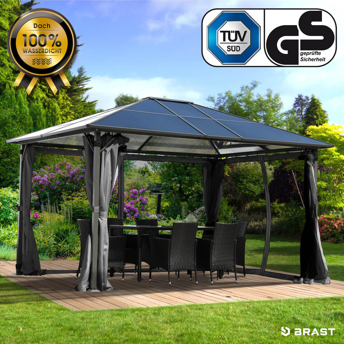 Alu-Pavillon Summerdream 3x4m grau