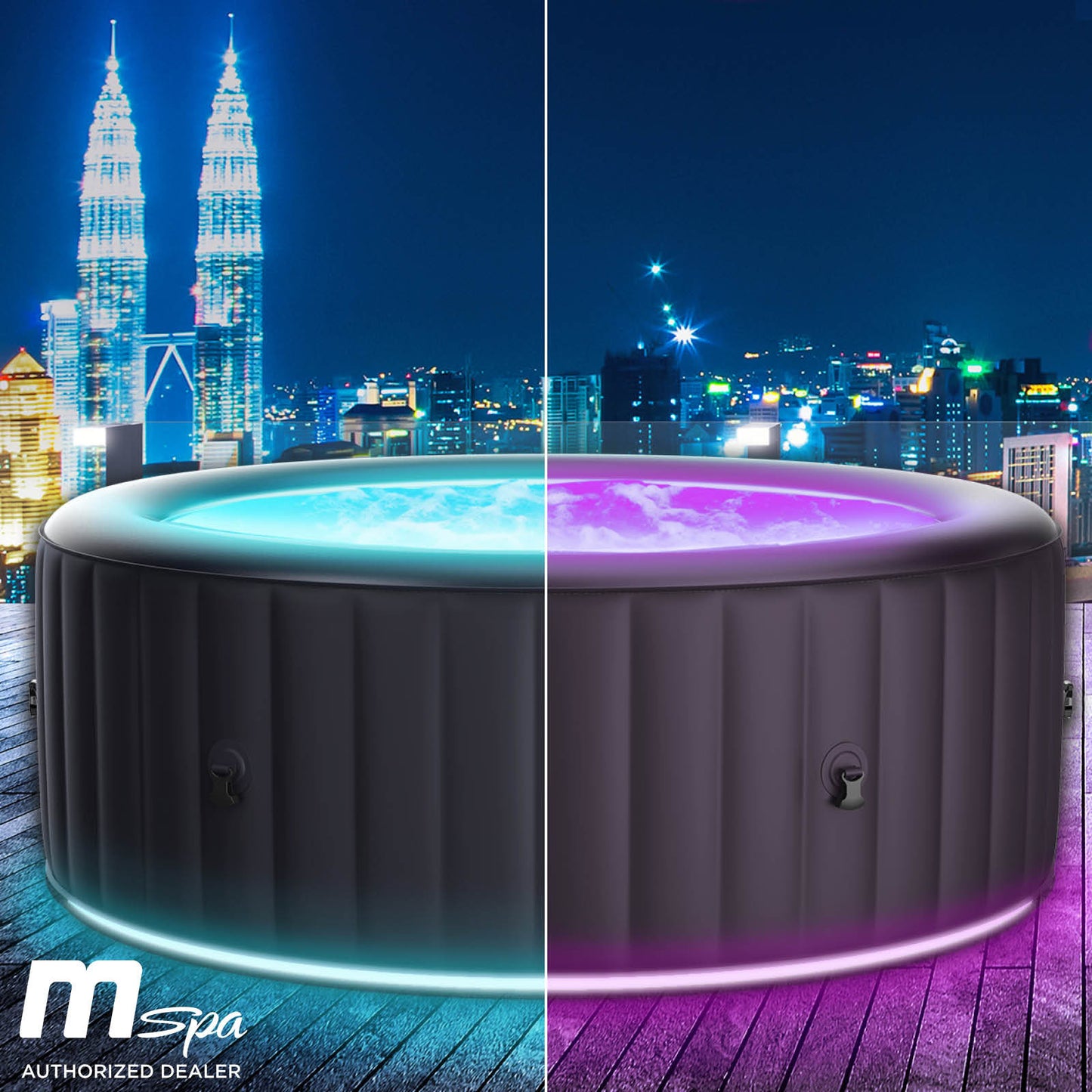 Aufblasbarer Whirlpool MSpa AURORA URBAN 6 Personen mit LED