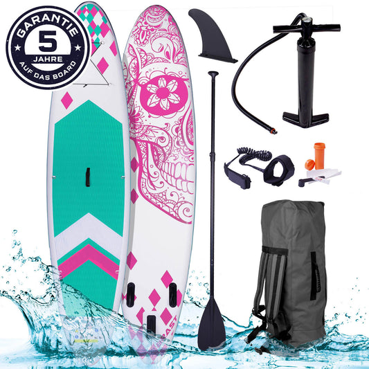 SUP Board aufblasbar CANDY SKULL 320 pink