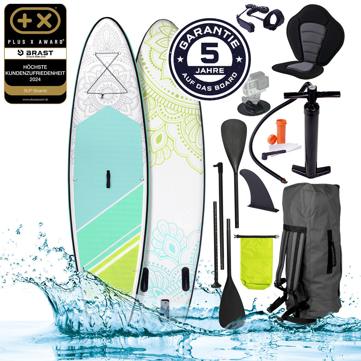 Aufblasbares SUP Board Set mit Sitz FLOWER 300  lime