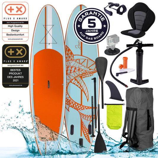 SUP Board aufblasbar SHARK 300 light blue/orange