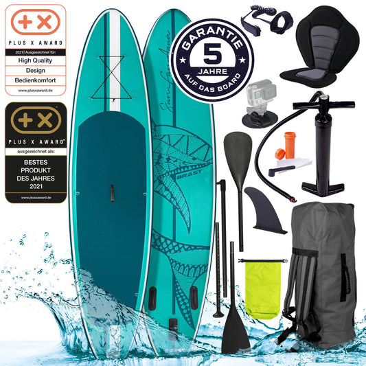 Aufblasbares SUP Board Set mit Sitz SHARK 300 türkis