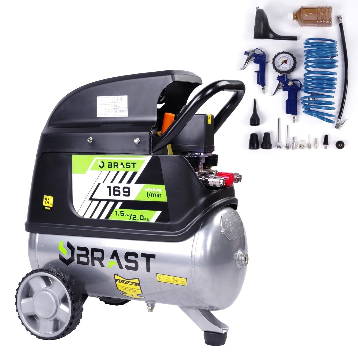 BRAST Druckluftkompressor 24L inkl. Zubehör