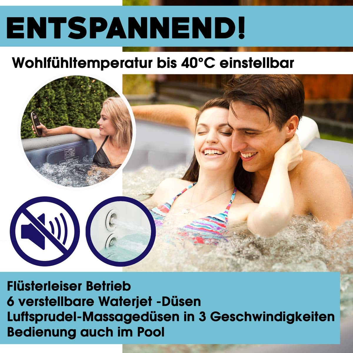MSpa Whirlpool Carlton 6 Personen aufblasbar