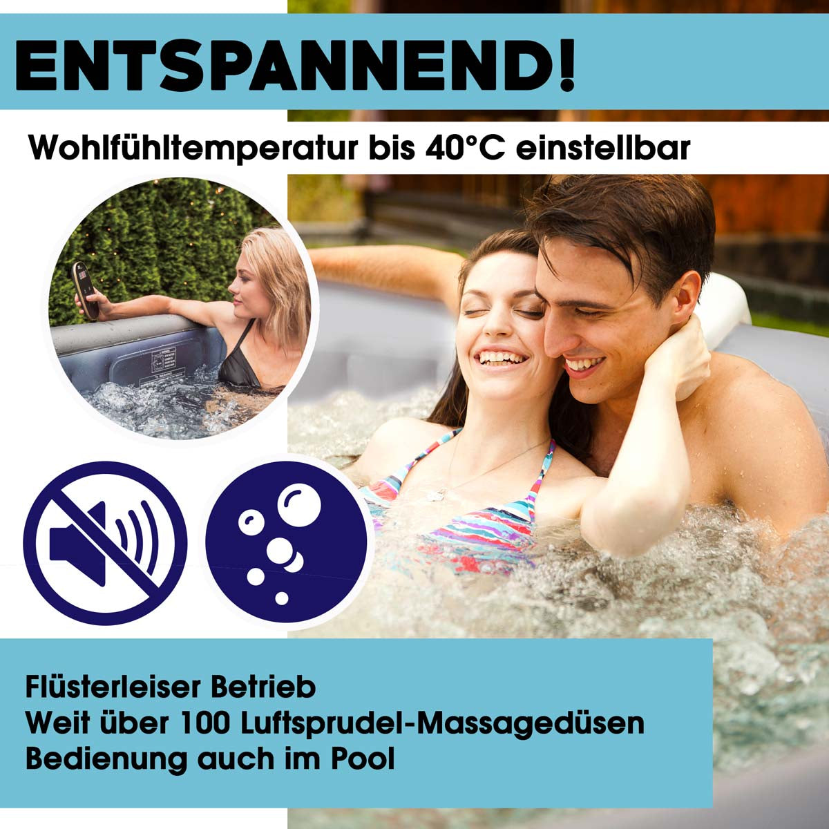 MSpa Whirlpool aufblasbar RIMBA 8 Personen