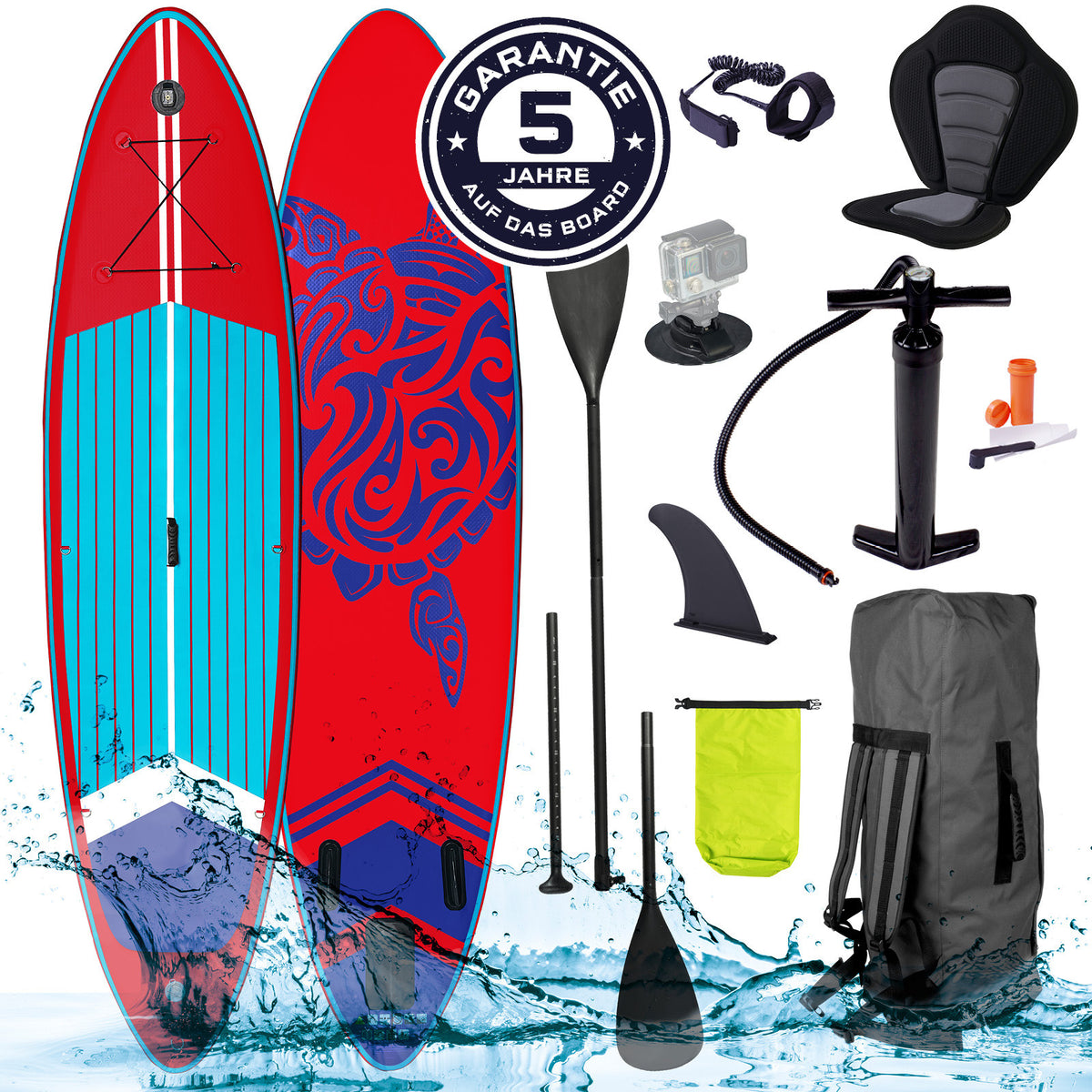 SUP Board aufblasbar SUPER SET 320 red